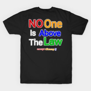 No One Is Above The Law Except tRump!? - Back T-Shirt